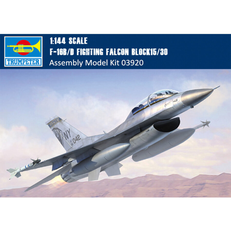 Trumpeter 03920 1/144 Scale F-16B/D Fighting Falcon Block15/30 Fighter Military Aircraft Assembly Model