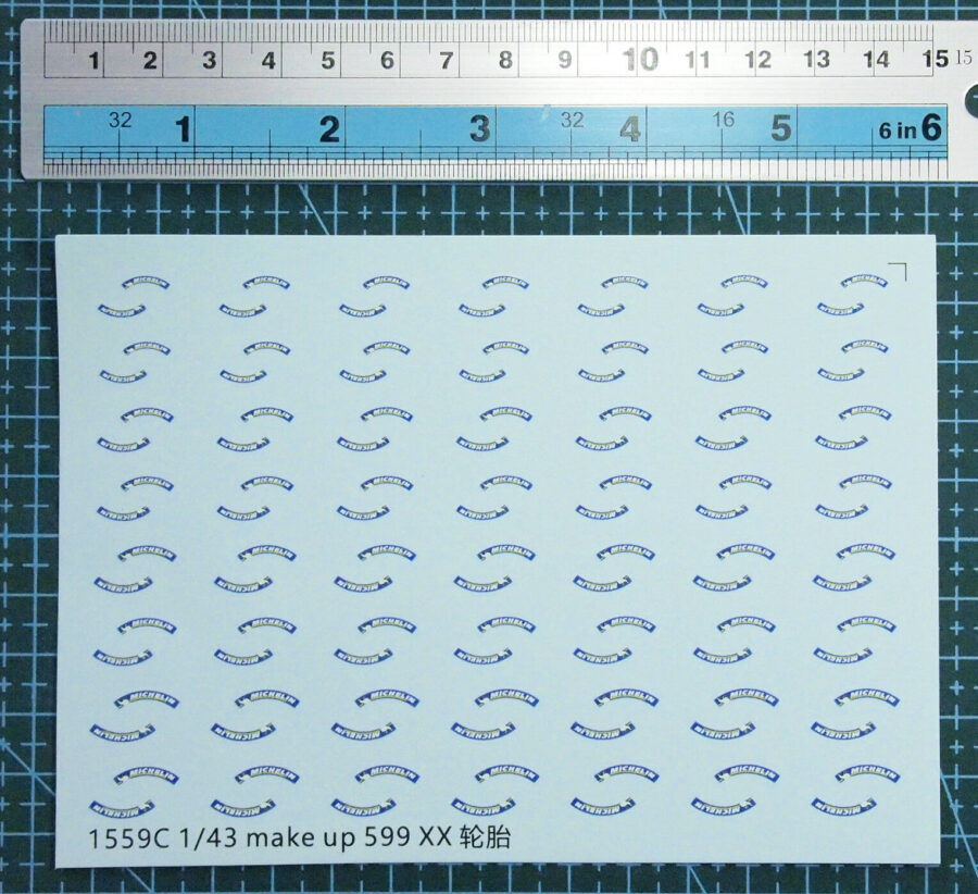 1/43 Scale or other Tyre Decals Michelin for Car Model Kits 1559C