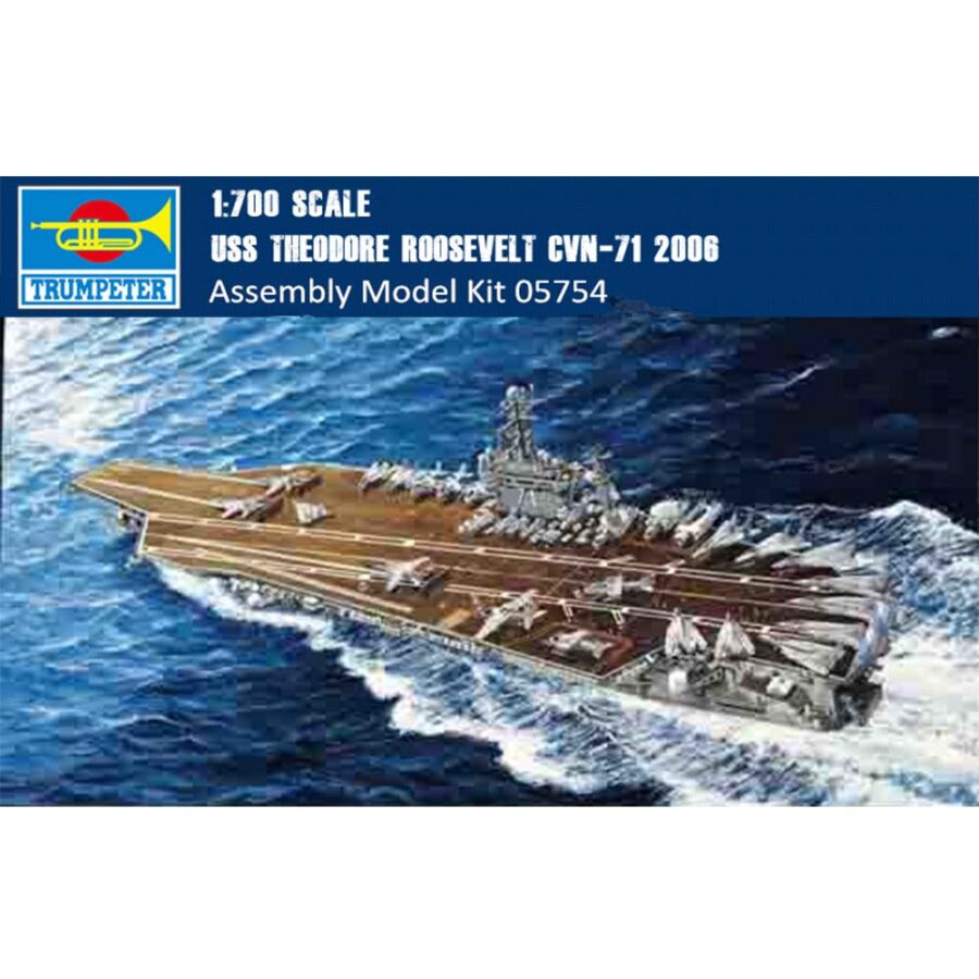 Trumpeter 05754 1/700 Scale USS THEODORE ROOSEVELT CVN-71 2006 Military Plastic Assembly Model Kits
