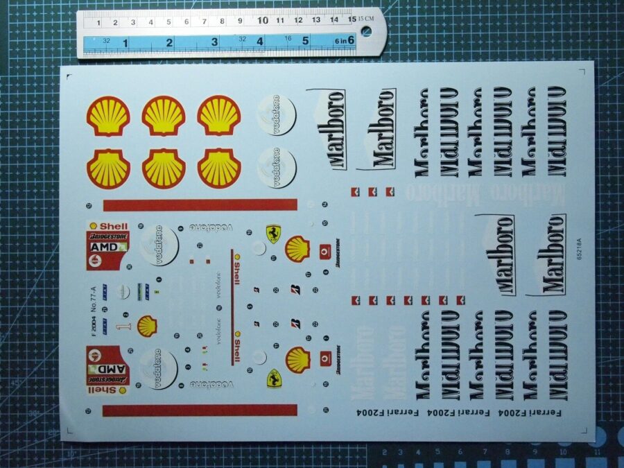 1/18 Scale Decals for F1 Ferrari F2004 Model Car Kits 65218A