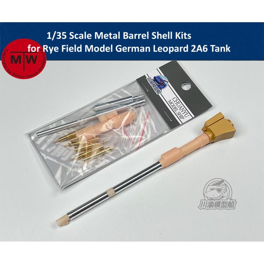 1/35 Scale Metal Barrel Shell Kits for Rye Field Model German Leopard 2A6 Tank 5066 CYT234