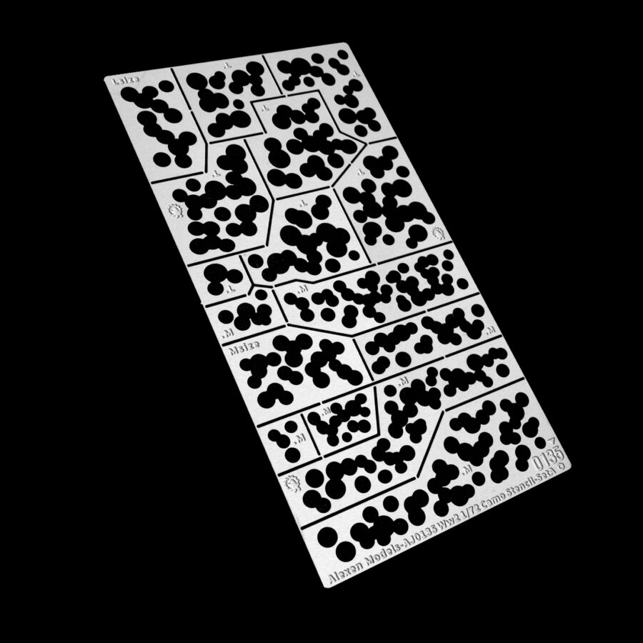 Alexen AJ0135 1/72 Scale WWII German Ambush Wave Point Camo Leakage Spray Stenciling Template Military Model Tools