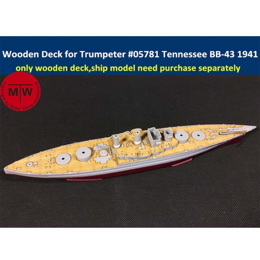 1/700 Scale Wooden Deck for Trumpeter 05781 USS Tennessee BB-43 1941 Ship Model Kit CY700012