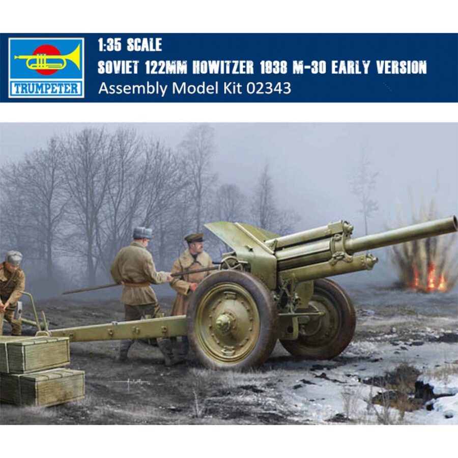 Trumpeter 02343 1/35 Scale Soviet 122mm Howitzer 1938 M-30 Early Version Military Assembly Model Kits
