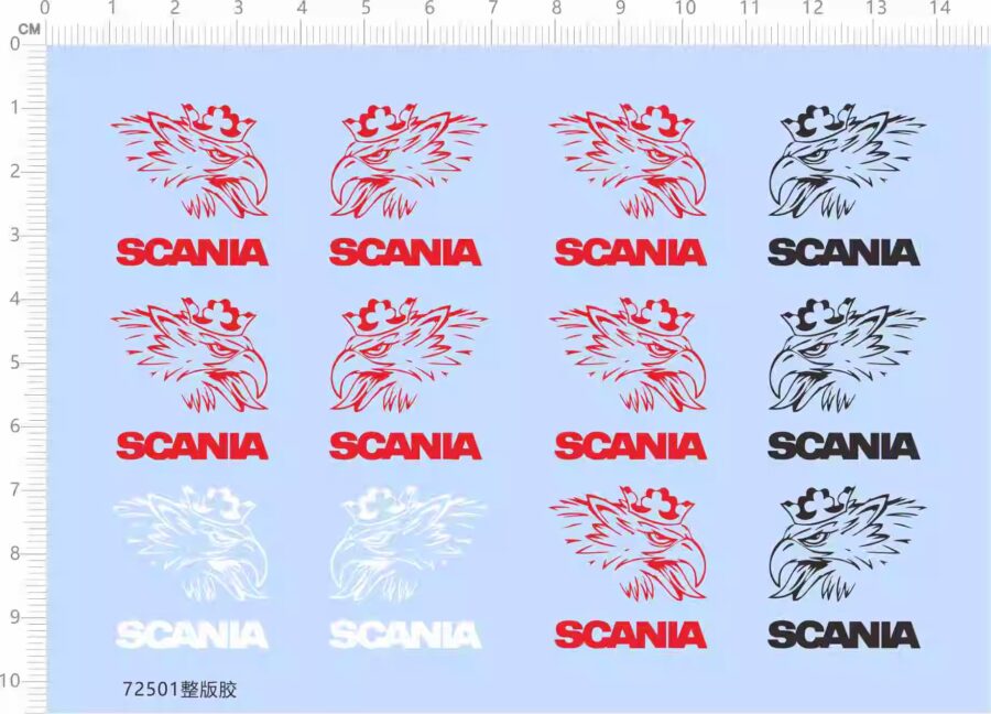 Scania Logo Water Slide Decal for Model Car Kit 72501