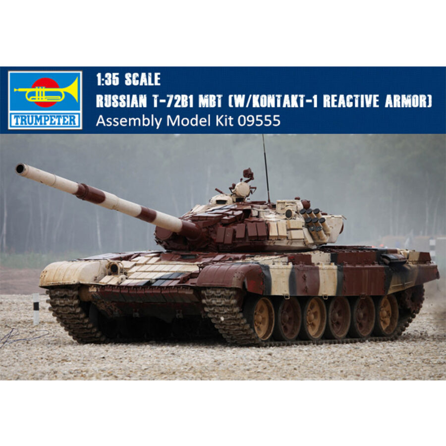 Trumpeter 09555 1/35 Scale Russian T-72B1 MBT (w/kontakt-1 reactive armor) Military Plastic Assembly Model Kits