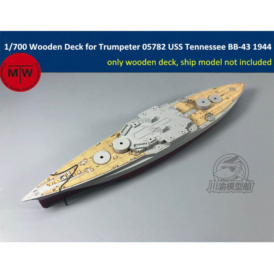 1/700 Scale Wooden Deck for Trumpeter 05782 USS Tennessee BB-43 1944 Model Kit CY700054