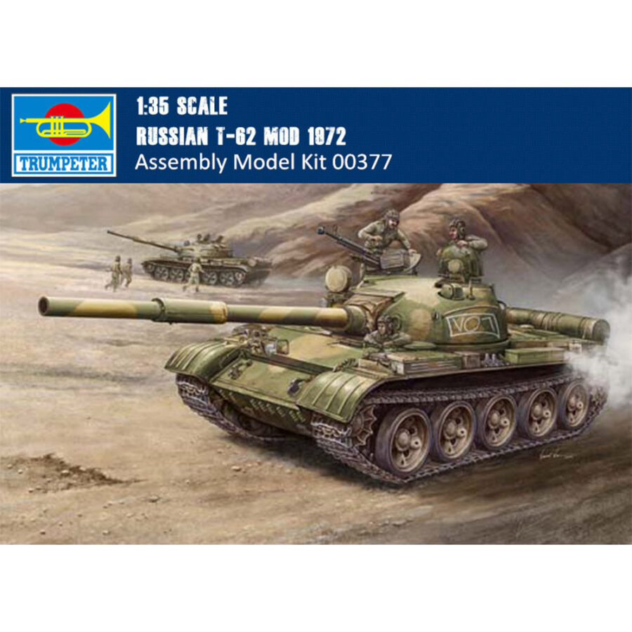 Trumpeter 00377 1/35 Scale Russian T-62 Mod 1972 Tank Military Plastic Assembly Model Kits