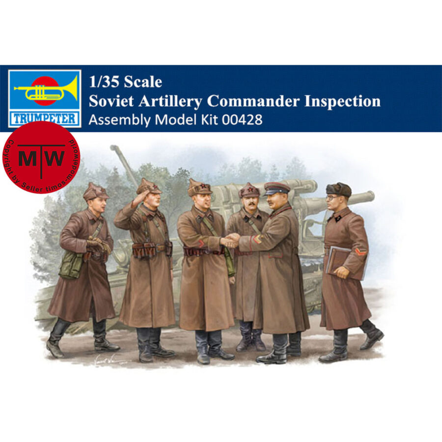 Trumpeter 00428 1/35 Scale Soviet Artillery Commander Inspection Soldiers Figures Military Plastic Assembly Model Kits
