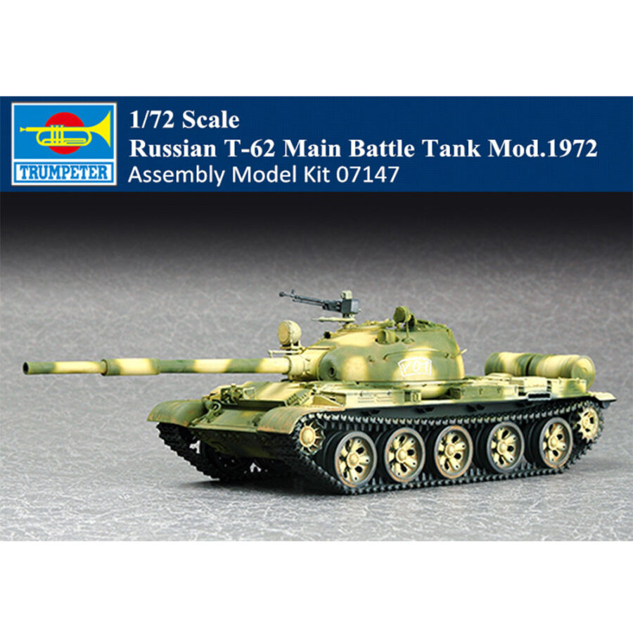 Trumpeter 07147 1/72 Scale Russian T-62 Main Battle Tank Mod.1972 Military Plastic Assembly Model Kit