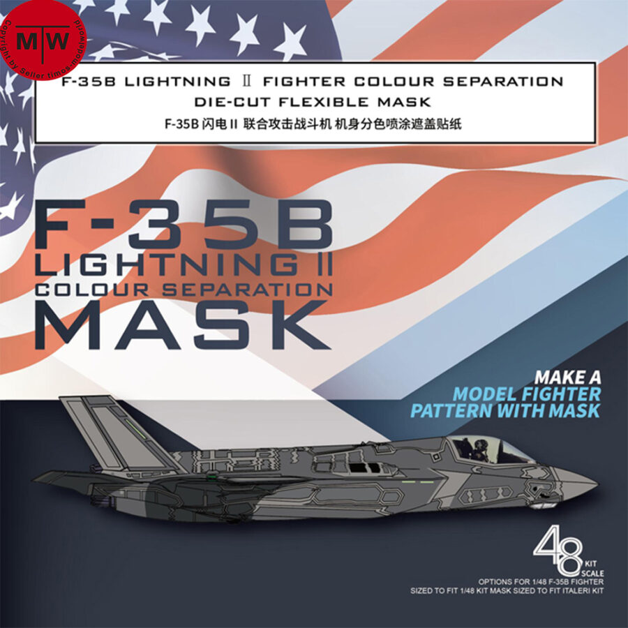Galaxy D48046 1/48 Scale F-35B Lighting II Fighter Color Separation Die-cut Flexible Mask for Italeri 2810 Model Kit