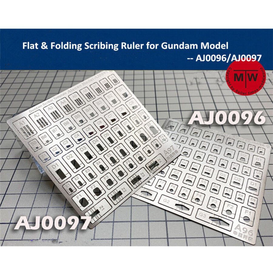 Alexen AJ0096/AJ0097 Flat and Folding Scribing Ruler Scriber Template Tool for Gundam Model Hobby Craft
