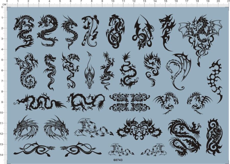 Decal Dragon Black for different Scales Model Kit 60743