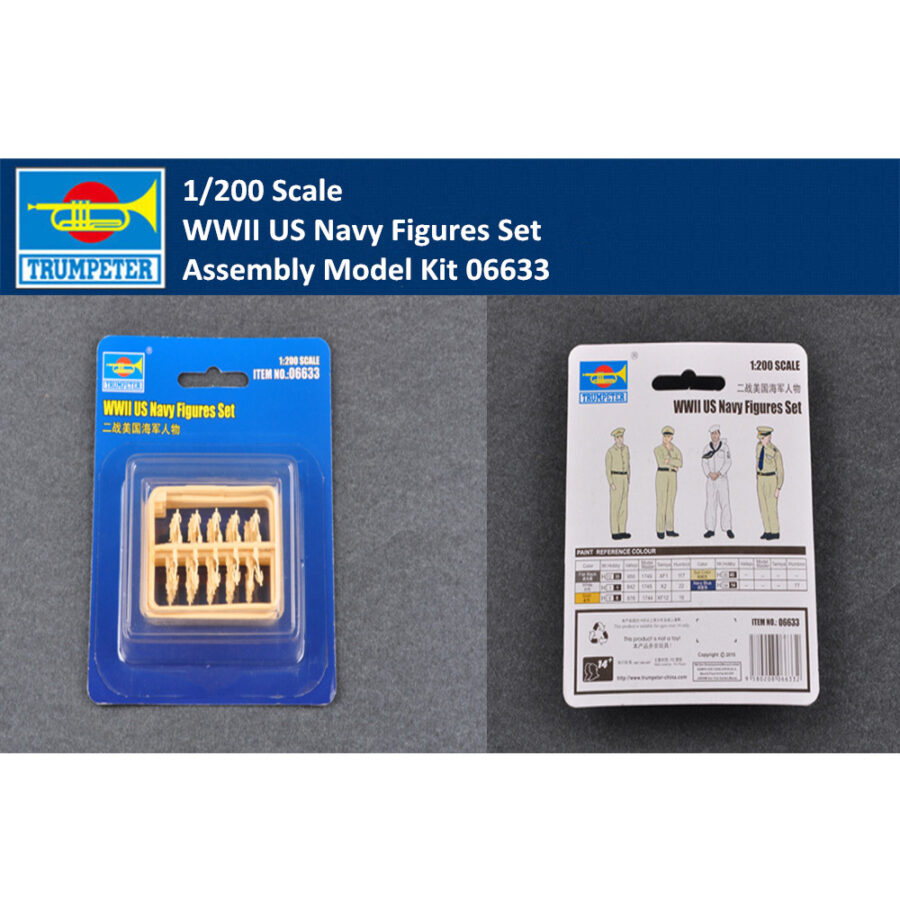 Trumpeter 06633 1/200 Scale WWII US Navy Figures Set Plastic Model Kits