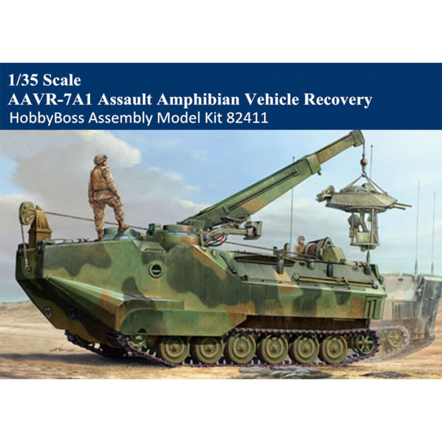 HobbyBoss 82411 1/35 Scale AAVR-7A1 Assault Amphibian Vehicle Recovery w/Full Interior Military Assembly Model Kit
