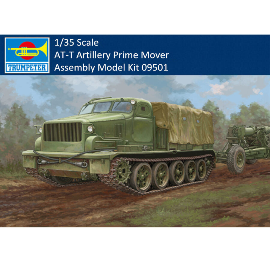 Trumpeter 09501 1/35 Scale Soviet AT-T Artillery Prime Mover Military Plastic Assembly Model Building Kits