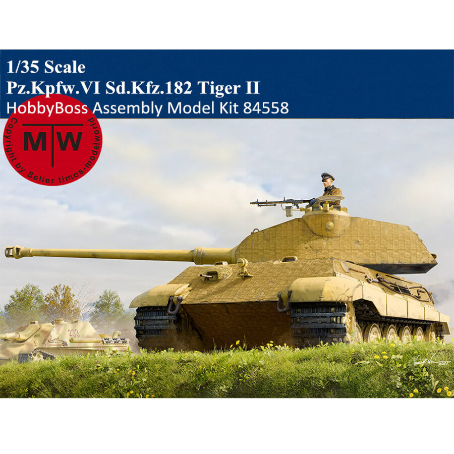 HobbyBoss 84558 1/35 Scale Pz.Kpfw.VI Sd.Kfz.182 Tiger II (Porsche Early production vehicle Fgst.Nr.280009) Military Plastic Assembly Model Kit
