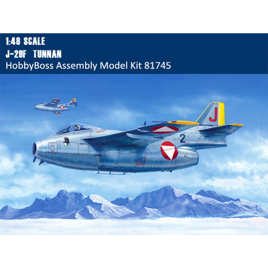 HobbyBoss 81745 1/48 Scale Swedish J-29F Tunnan Fighter Plastic Aircraft Assembly Model Kit