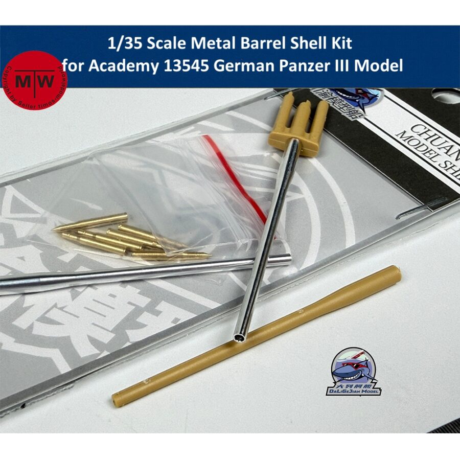 1/35 Scale Metal Barrel Shell Kit for Academy 13545 German Panzer III Model CYT366