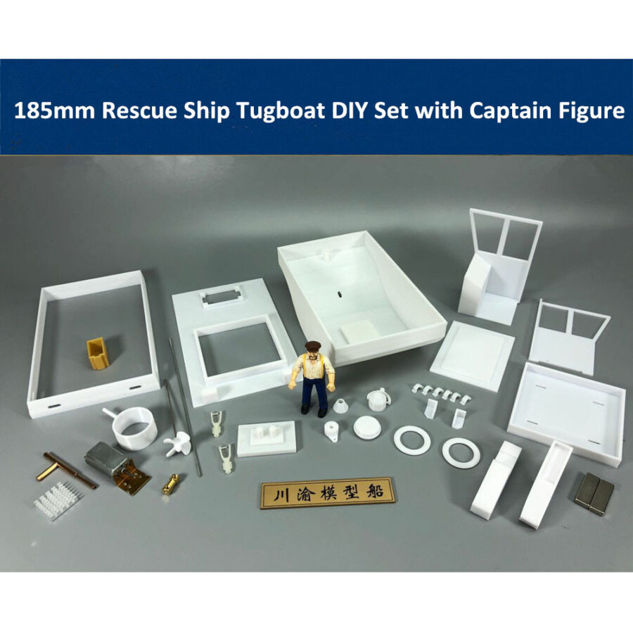 185mm Magnetic Attraction Rescue Ship Tugboat DIY Assembly Model Kit &Captain Figure