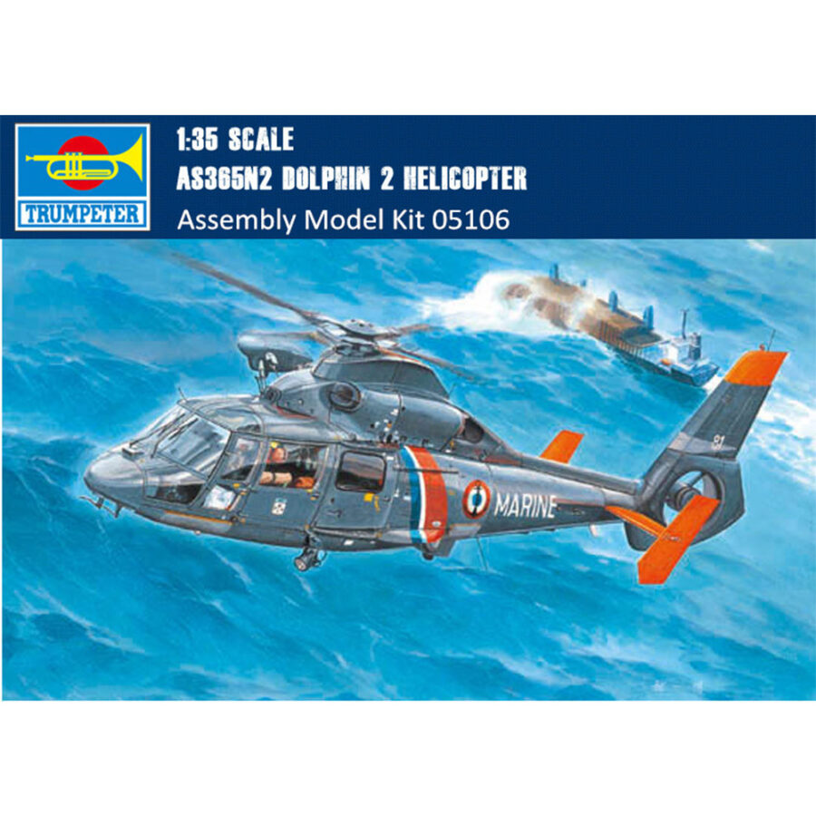 Trumpeter 05106 1/35 Scale AS365N2 Dolphin 2 Helicopter Military Plastic Aircraft Assembly Model Kits