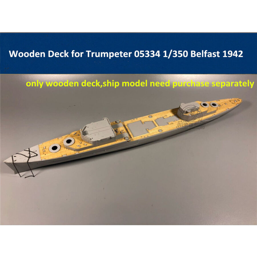 Wooden Deck for Trumpeter 05334 1/350 Scale HMS Belfast 1942 Model CY350036