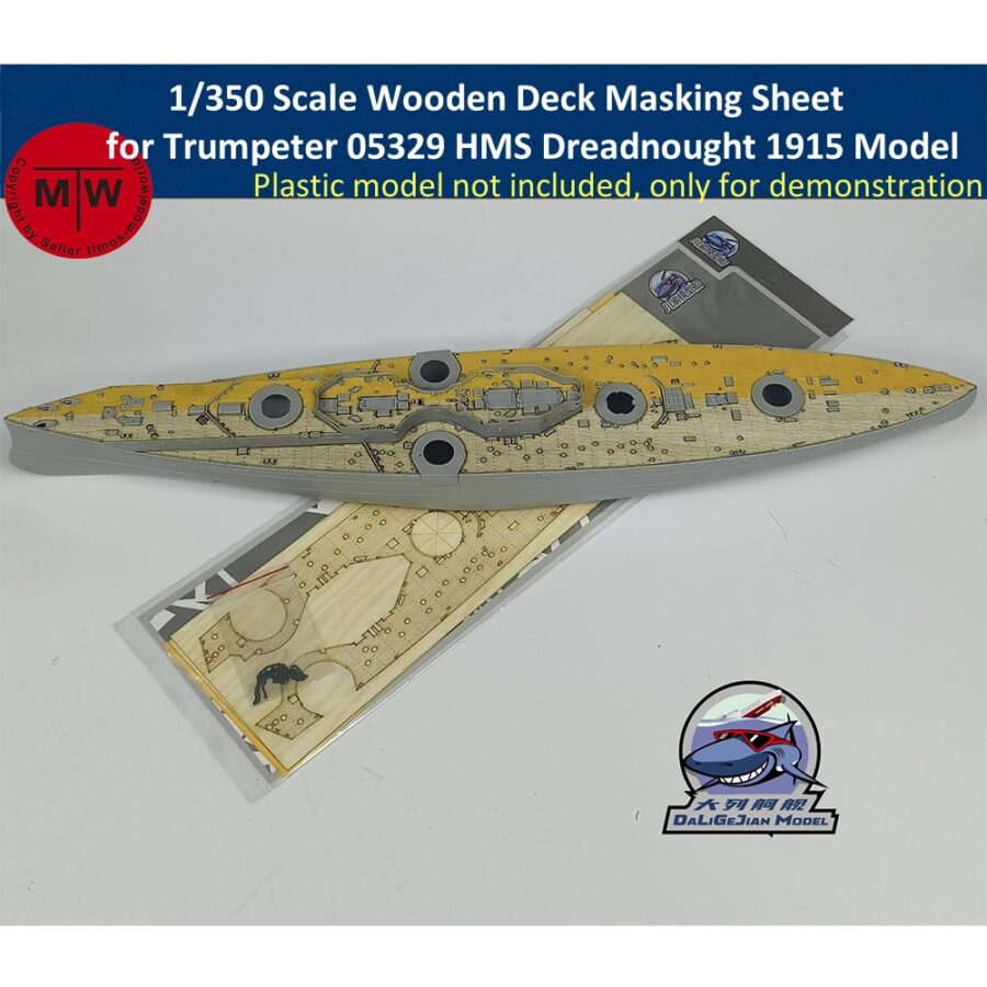 1/350 Scale Wooden Deck Masking Sheet for Trumpeter 05329 HMS Dreadnought 1915 Model Kit CY350119