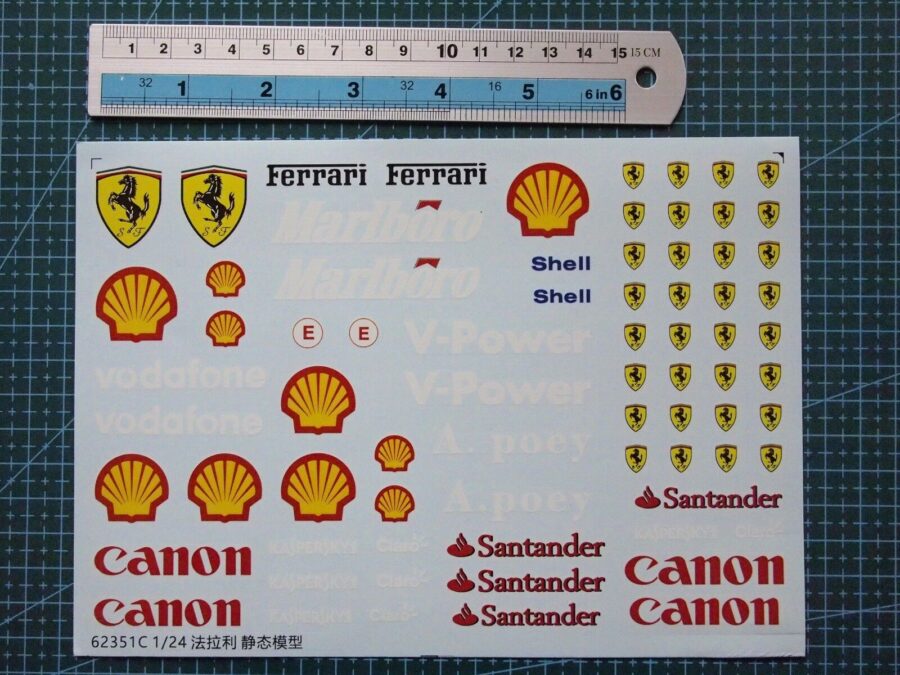 1/24 Scale Decals Ferrari for Car Model Kits 62351C