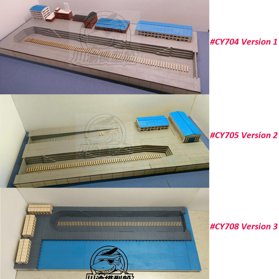 1/700 Scale Shipyard Dock DIY Set Wooden Assembly Model Kit CY704/CY705/CY708