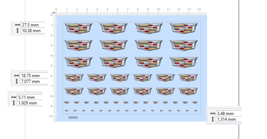 2016 Cadillac Decals 1/8 1/43 Scale