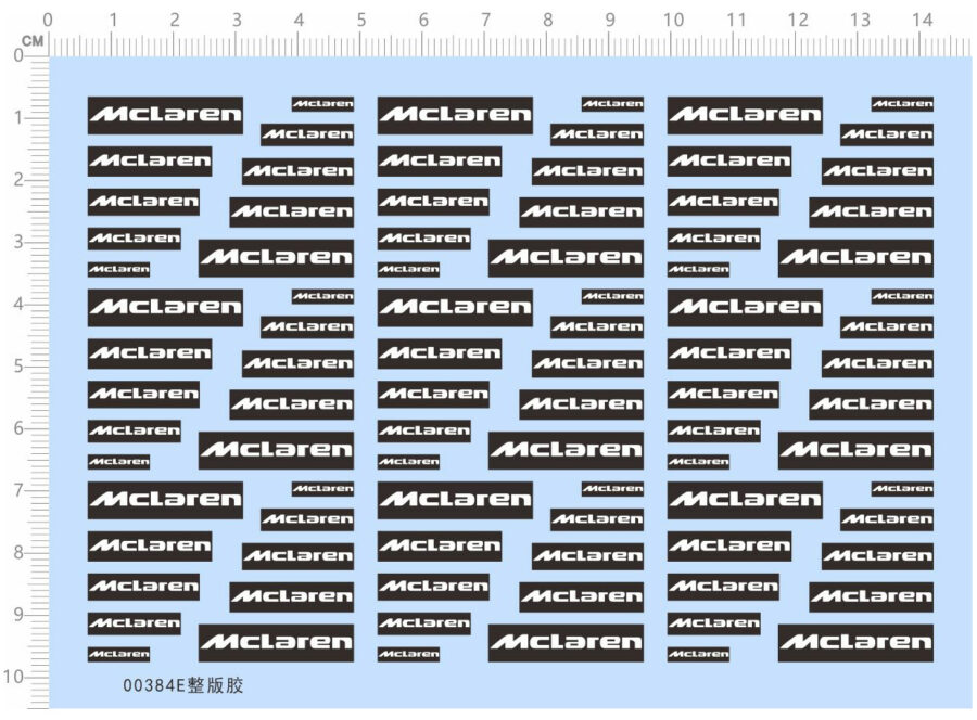Mclaren Water Slide Decal for Different Scale Car Model Kit 00384E