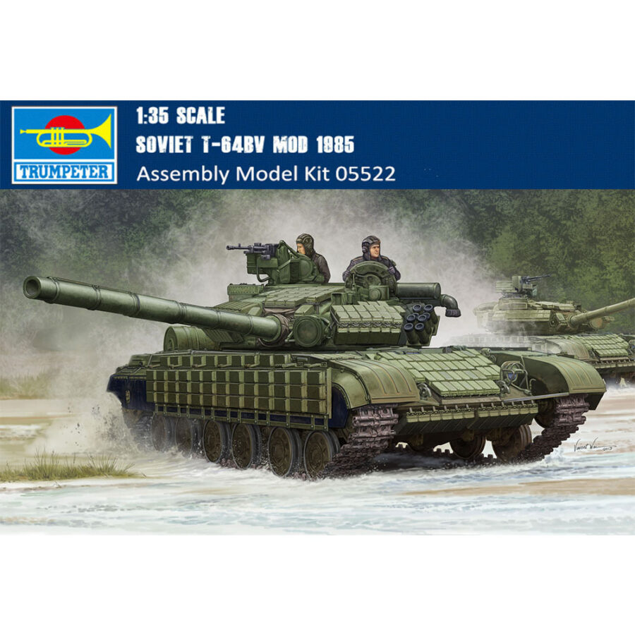 Trumpeter 05522 1/35 Scale Soviet T-64BV MOD 1985 Military Plastic Tank Assembly Model Building Kits