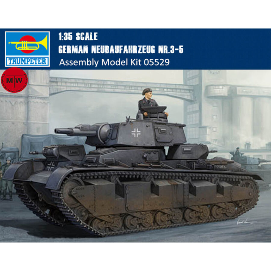 Trumpeter 05529 1/35 Scale German Neubaufahrzeug Nr.3-5 Military Plastic Tank Assembly Model Kits