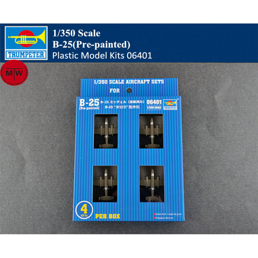 Trumpeter 06401 1/350 Scale B-25 Mitchell(Pre-painted) Military Plastic Aircraft Sets for Aircraft Carrier Model