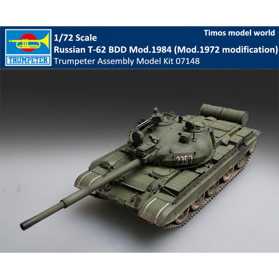 Trumpeter 07148 1/72 Scale Russian T-62 BDD Mod.1984 (Mod.1972 modification) Military Plastic Assembly Model Kit