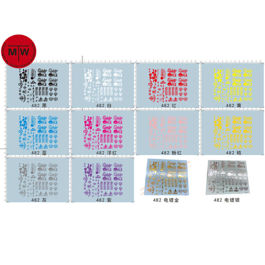 Water Slide Decal for Gundam MG AMX-004 Qubeley GDM Model Kit 482 Black/White/Gray/Red/Yellow