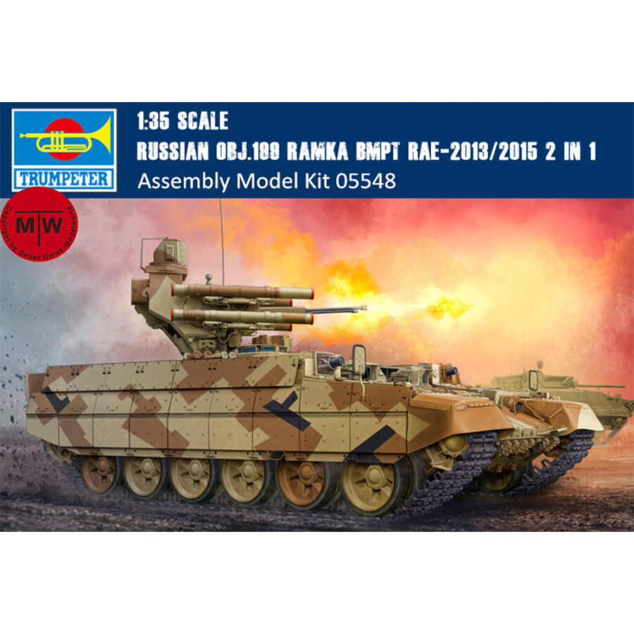 Trumpeter 05548 1/35 Scale Russian Obj.199 Ramka BMPT RAE-2013/2015 2 in 1 Military Plastic Assembly Model Kits