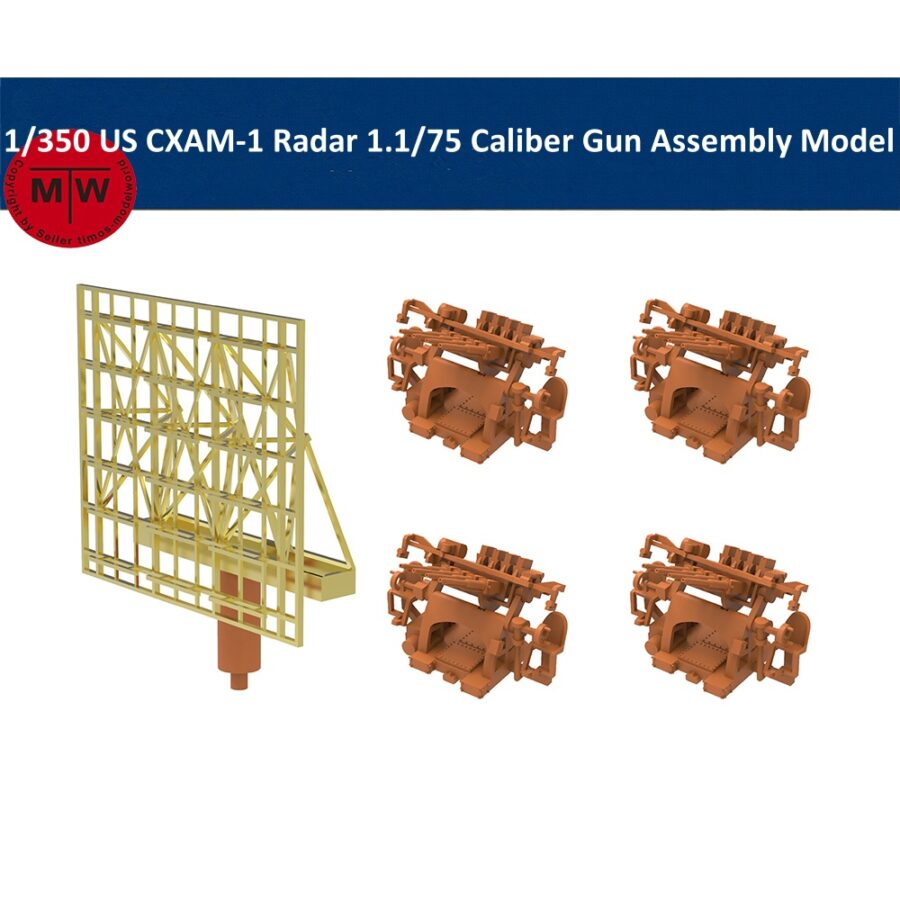 1/350 Scale US CXAM-1 Radar 1.1/75 Caliber Gun Military Assembly Model Kit CYE051