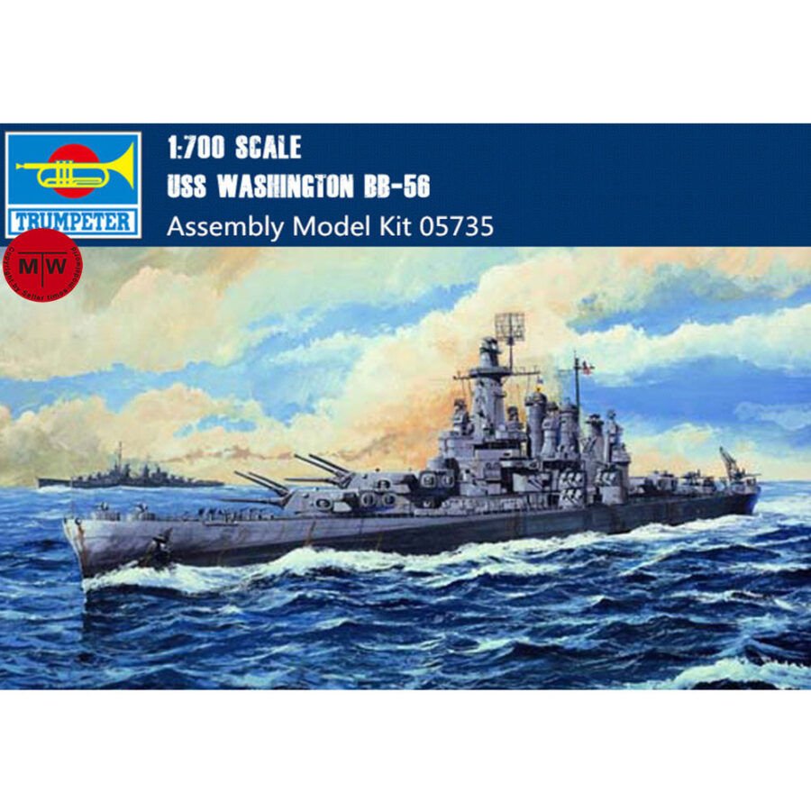 Trumpeter 05735 1/700 Scale USS Washington Battleship BB-56 Military Plastic Assembly Model Kits