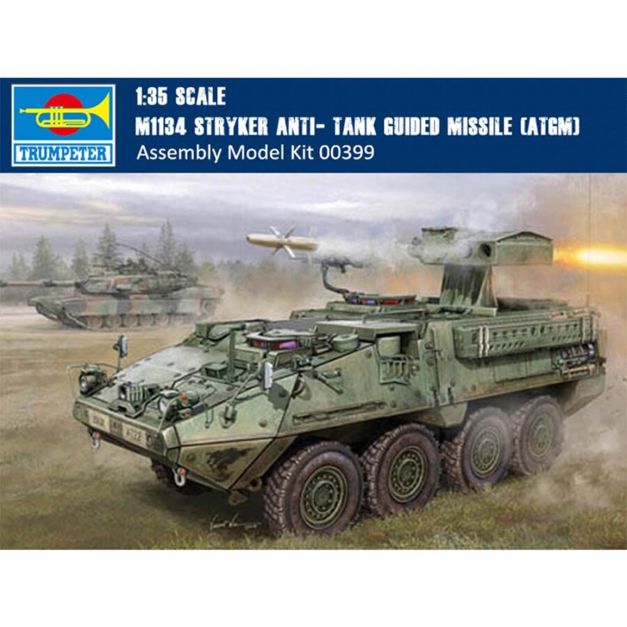 Trumpeter 00399 1/35 Scale US M1134 Stryker Anti- Tank Guided Missile (ATGM) Military Plastic Assembly Model Kit