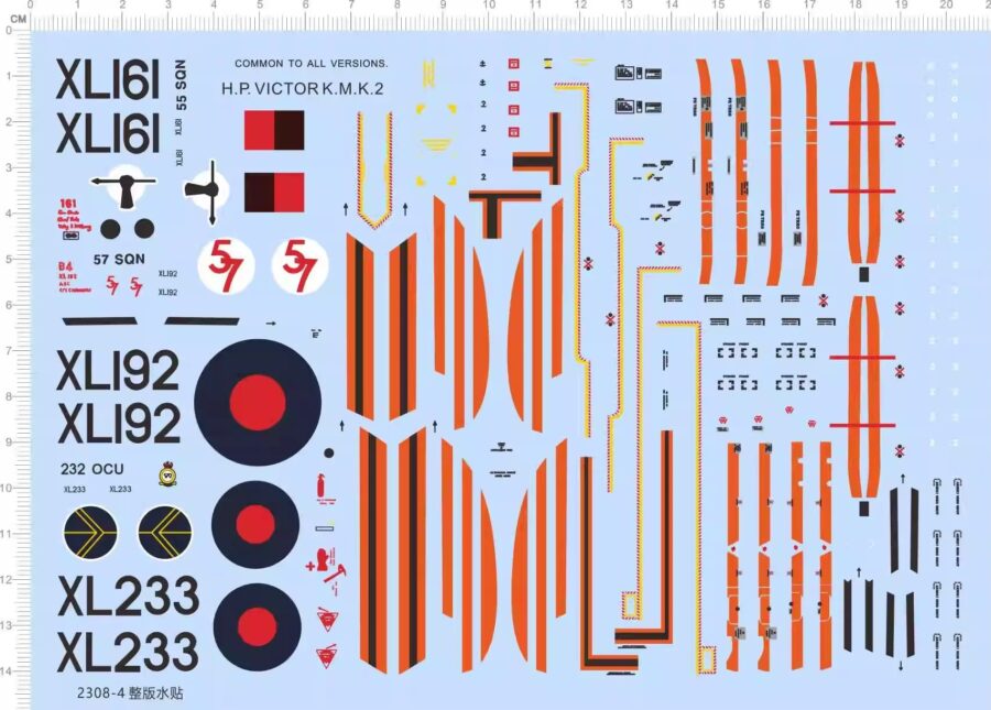 1/72 Scale British H.P.Victor Water Slide Decal for Aircraft Model Kit  2308-4