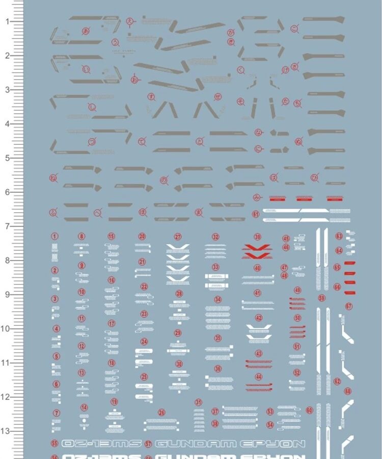 MG OZ-13MS Gundam EPYON Water Slide Decal  for GDM Model Kit 5877